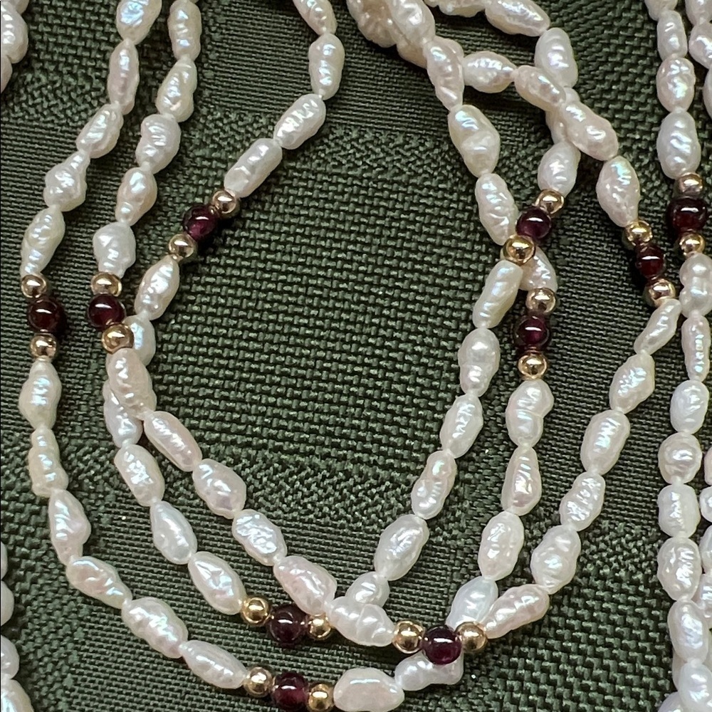 Vintage Fresh Water Pearl Jewelry Set ( includes necklace,bracelet earrings) - Picture 4 of 16